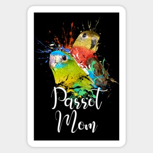 Turquoise Parakeet Parrot Mom Black Sticker